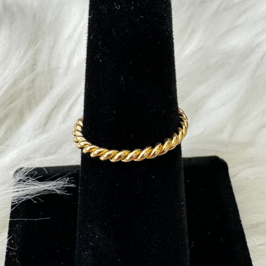 18K Yellow Gold Rope Ring / 1.6gr / Size 5