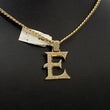 Letter E Pendant 14K Yellow Gold With Diamond / 4.3gr