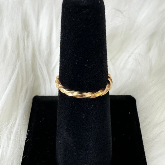 18K Yellow Gold Rope Ring / 1.8gr / Size 5.5