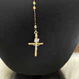 14K Three Colour Gold Rosary Chain / 7gr / 24in