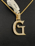 Letter G Pendant 14K Yellow Gold With Diamond / 3.9gr