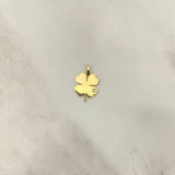 14K Yellow Gold Clover Pendant With Zircons / 1.3gr / 0.8in