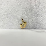 14K Yellow Gold Fingerprint Pendant With Zircons / 1.1gr / 0.7in