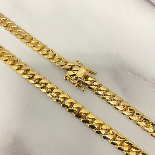 10K Yellow Gold Cuban Links / 99.4gr / 8mm / 24.5in
