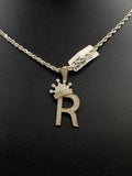 Letter R Pendant 10K Yellow Gold With Diamond / 3.6gr