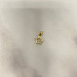 14K Yellow Gold Star Pendant With Zircons / 1gr / 0.7in