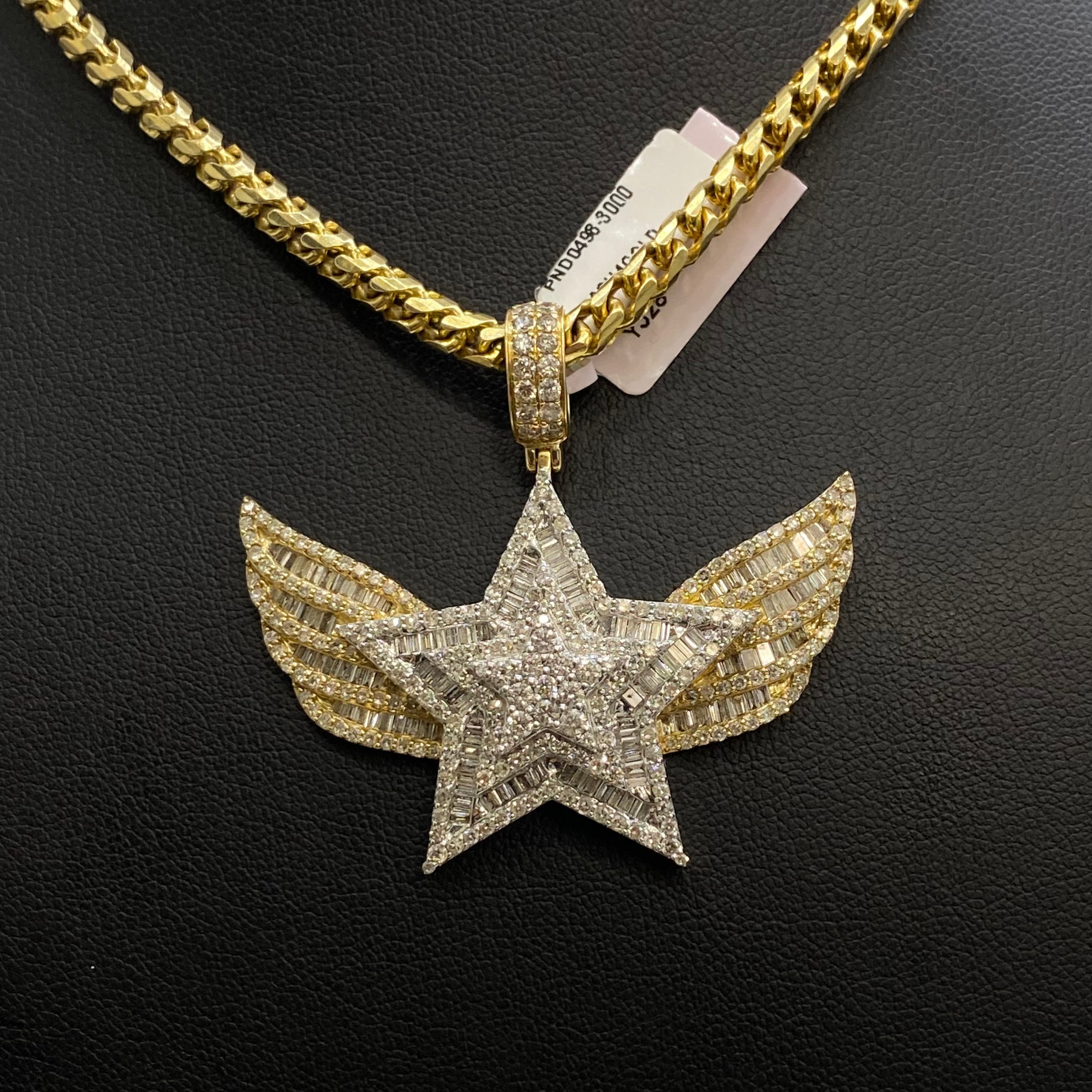 Angel Star Pendant 14K Yellow Gold With Diamond 4,02ct / 16gr