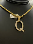 Letter Q Pendant 14K Yellow Gold With Diamond / 7.2gr
