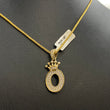 Letter O Pendant 10K Yellow Gold With Diamond / 2.8gr