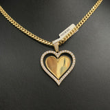 Heart Frame Pendant 14K Yellow Gold With Zirconia / 45174gr