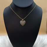 14K Yellow Gold Heart Jewelry Set With Diamond / 7.7gr