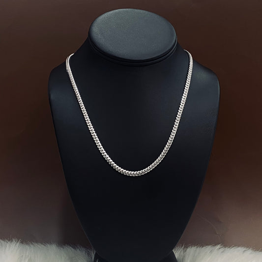 10K White Gold Cuban Link Chain / 20.5gr / 3.9mm / 18in