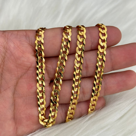 14K Yellow Gold American Cuban Link Chain / 31.2gr / 6.2mm / 26in