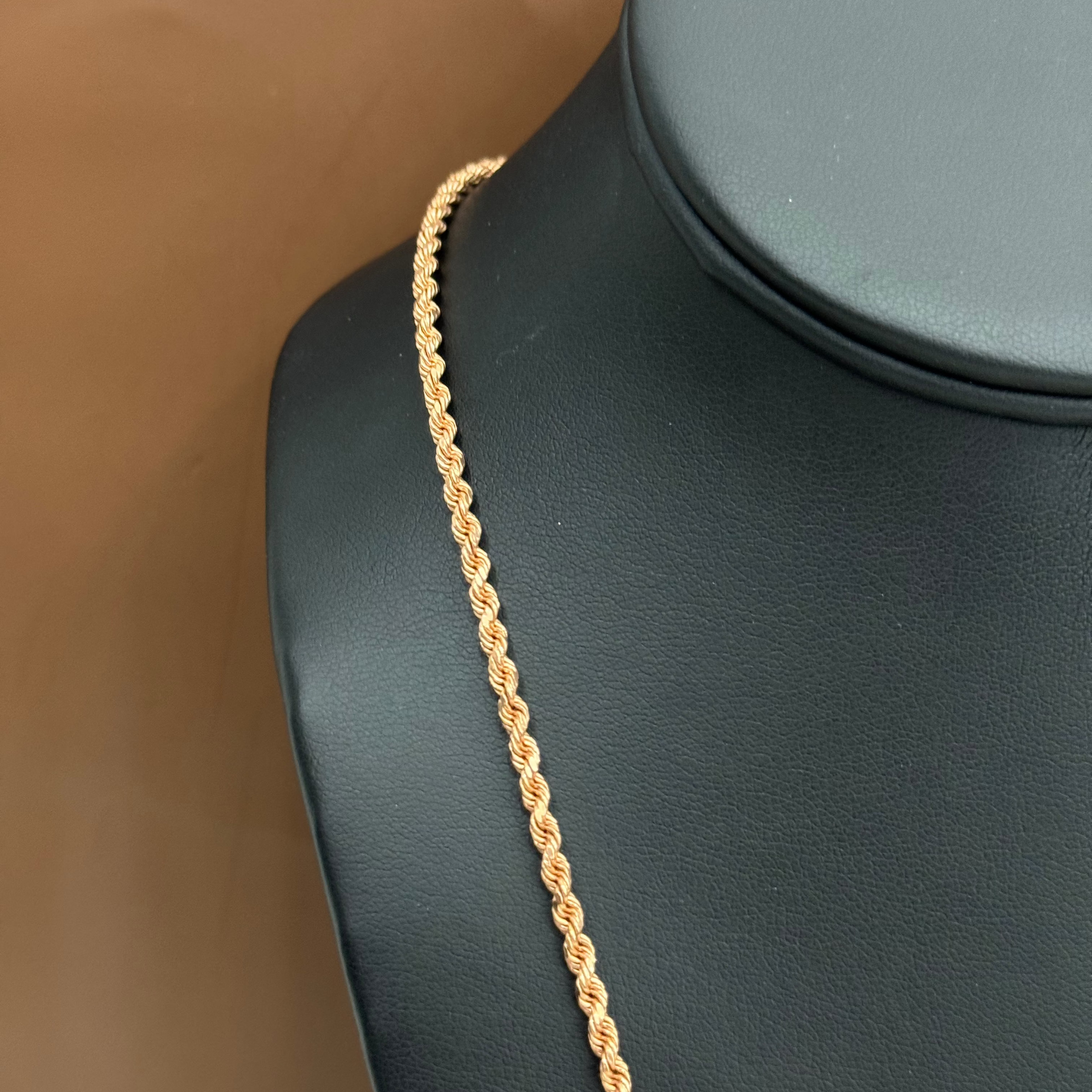 10K Rose Gold Rope Chain / 8.2gr / 2.5mm / 24in