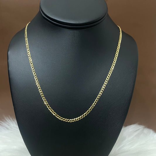 10K Yellow Gold American Cuban Link Chain / 4gr / 3.7mm / 18in