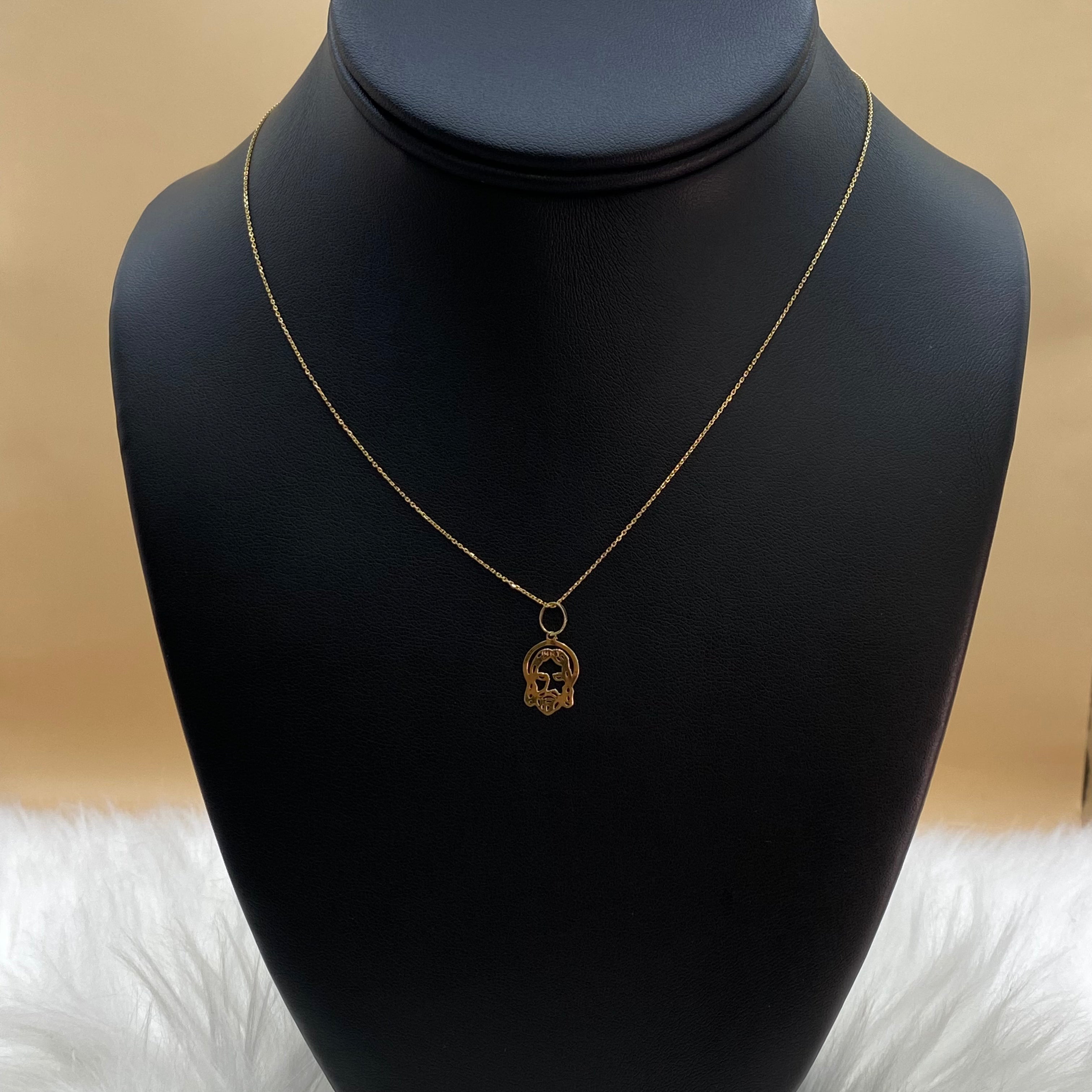 14K Yellow Gold Jesus Face Jewelry Set / 0.9gr