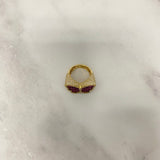 10K Yellow Gold Diamond Butterfly Ring 3.6Ct Lab Dia / Sapph / 10.1gr / Size 7