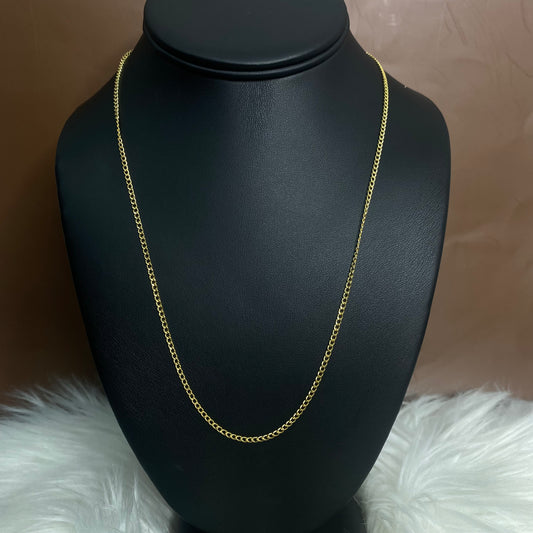 10K Yellow Gold American Cuban Link Chain / 1.5gr / 2.1mm / 20in