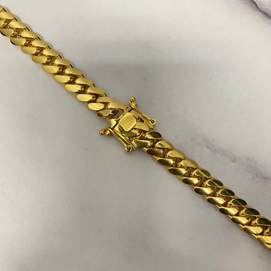 10K Yellow Gold Cuban Links / 105.14gr / 9mm / 19in