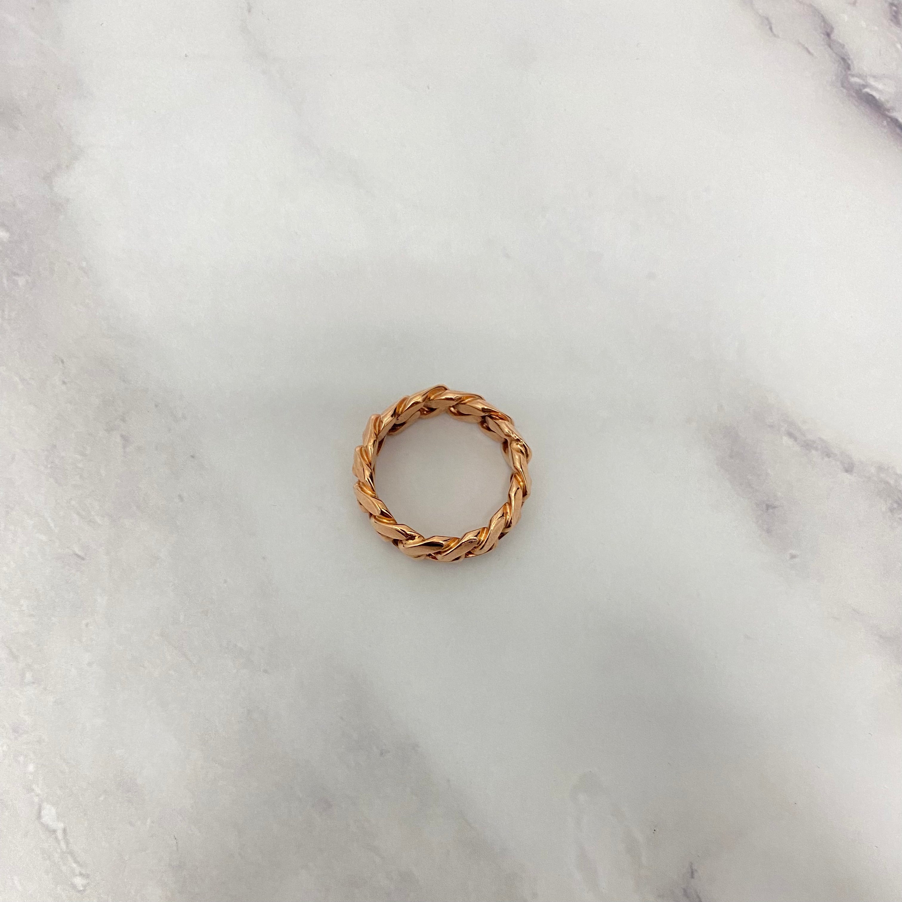 10K Rose Gold Cuban Links Ring / 14.4gr / Size 11.5 / 8.4mm