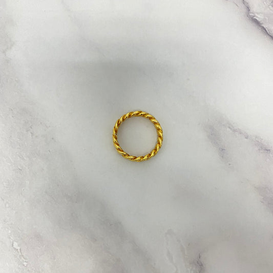 10K Yellow Gold Cuban Links Ring / 9.3gr / Size 12 / 6.6mm