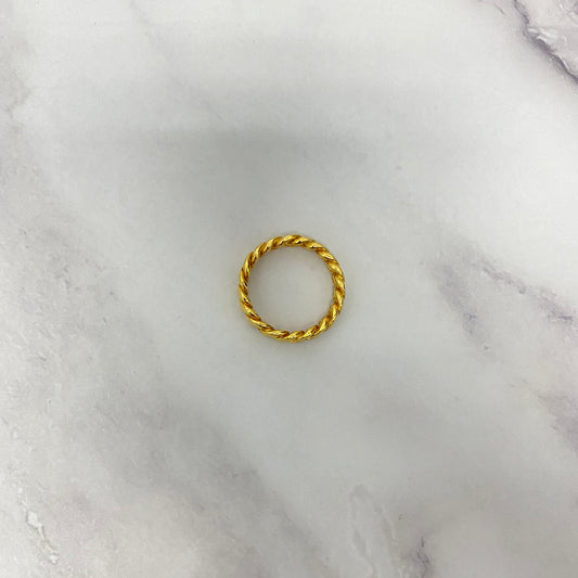 10K Yellow Gold Cuban Links Ring / 7.3gr / Size 11 / 6.8mm