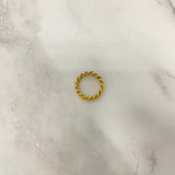 10K Yellow Gold Cuban Links Ring / 8.8gr / Size 10 1/4 / 7.2mm