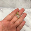 14K Yellow - White Gold Dolphin Pendant / 1gr / 0.8in