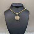 10K Yellow Gold Micro Cuban Jewelry Set With Diamond Lion / 35.5gr / 25in