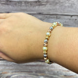 18K Three Colour Gold Tejida Luxury Bracelet Adjustable With Pearls / 3.5gr