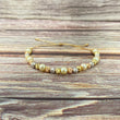 18K Three Colour Gold Tejida Luxury Bracelet Adjustable With Pearls / 3.5gr