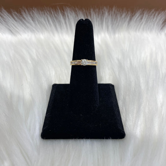 14K Yellow Gold Diamond Luxury Engagement Ring 0.40Ct Wd / 3.5gr / Size 6.5