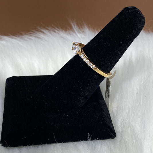 14K Yellow Gold Diamond Luxury Engagement Ring 1Ct / 2.7gr / Size 7