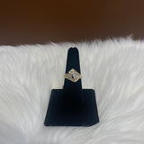 14K Yellow Gold Luxury Engagement Ring With Zircons / 5.3gr / Size 6.5