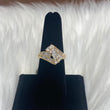 14K Yellow Gold Luxury Engagement Ring With Zircons / 5.3gr / Size 6.5