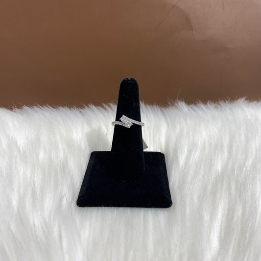 14K White Gold Diamond Fashion Engagement Ring 0.70Ct Dia / 3.8gr / Size 6.5