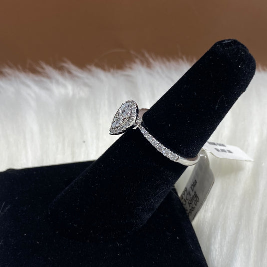 14K White Gold Diamond Luxury Engagement Ring Ct Dia / 2.8gr / Size 6.5