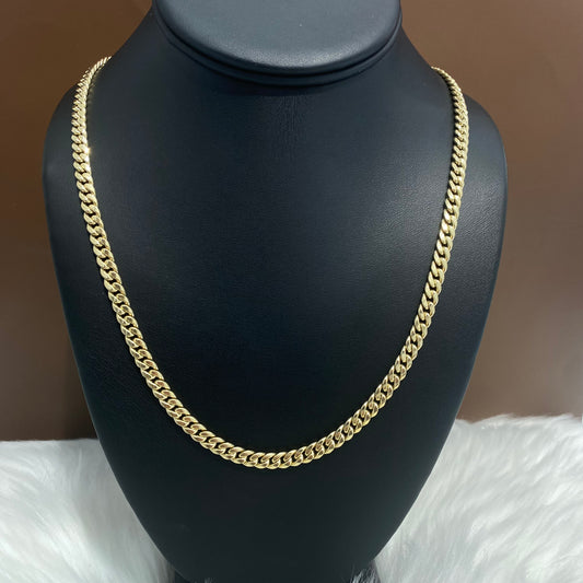 10K Yellow Gold Hallow Cuban Link Chain / 16gr / 5.3mm / 22in