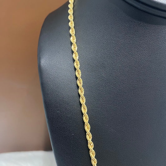10K Yellow Gold Rope Chain / 15.8gr / 3.1mm / 22in