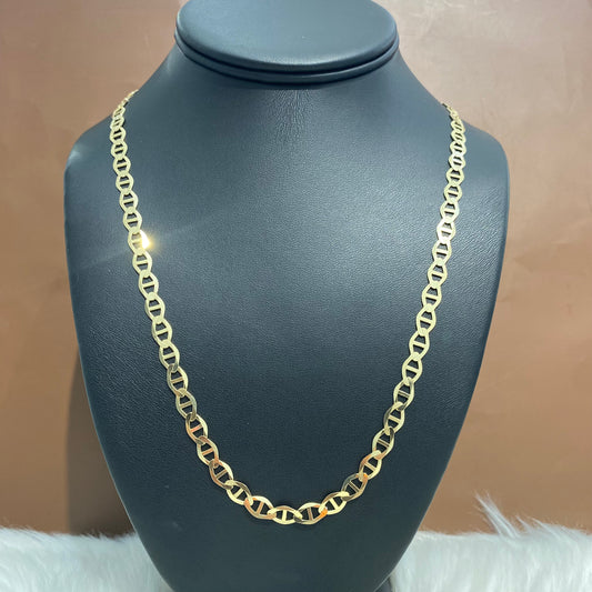 14K Yellow Gold Mariner Chain / 15.9gr / 6mm / 22in