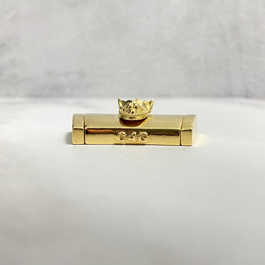 10K Yellow Gold Plain Sleek Lock With Panther / 31.3gr / 19mm / 1.5in