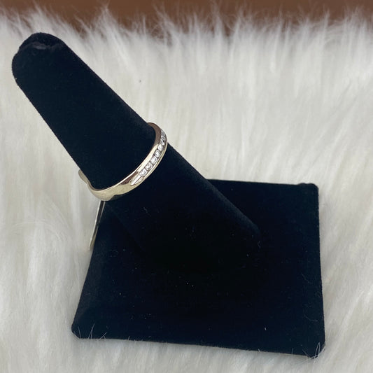 14K White Gold Diamond Luxury Engagement Ring 0.40Ct / 3.2gr / Size 6.5