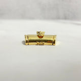 10K Yellow Gold Plain Sleek Lock With Panther / 6gr / 11mm / 0.8in