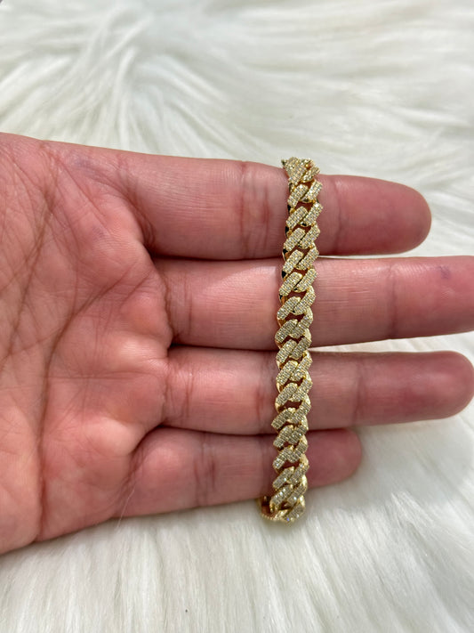 10K Yellow Gold Bustdown Bracelet 1.91Ct Dia / 25.9gr / 7.8mm / 8in