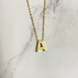 14K Yellow Gold Letter A Jewelry Set / 1.5gr / 1.2mm / 18in