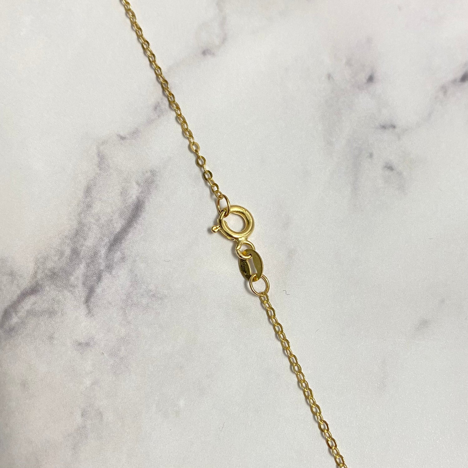14K Yellow Gold Letter A Jewelry Set / 1.5gr / 1.2mm / 18in