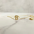 14K Yellow Gold Letter B Jewelry Set / 1.5gr / 1.2mm / 18in