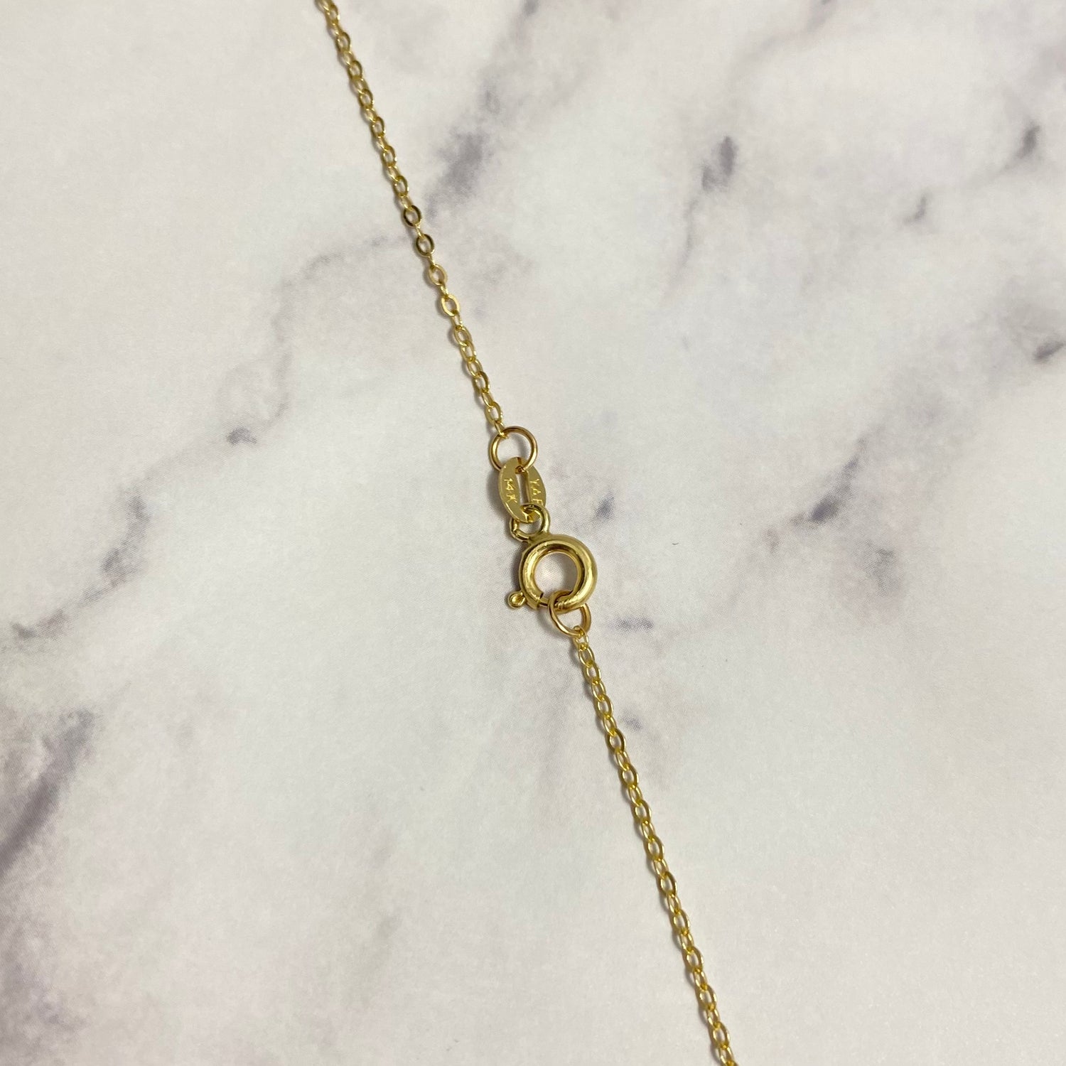 14K Yellow Gold Letter B Jewelry Set / 1.5gr / 1.2mm / 18in