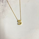 14K Yellow Gold Letter S Jewelry Set / 1.6gr / 1.2mm / 18in