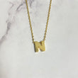 14K Yellow Gold Letter N Jewelry Set / 1.7gr / 1.2mm / 18in
